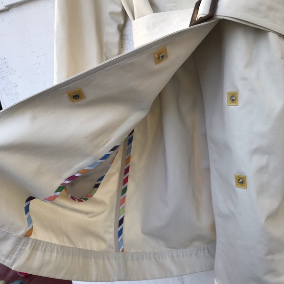 Lacoste Beige Button Up Trench Sz 38 - Picture 5 of 8